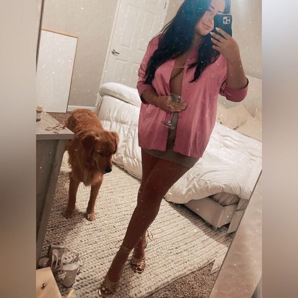 Tan faux leather mini skirt - Picture 4 of 8